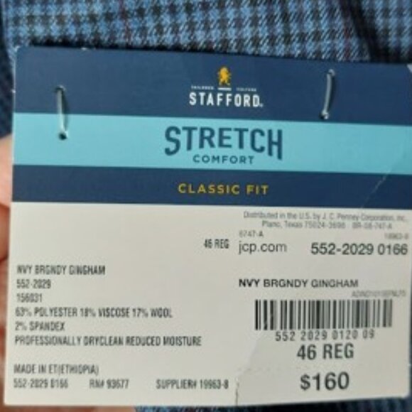 Blue Plaid / Checked Blazer Jacket Men Size 46 R  NEW NWT - Picture 5 of 7